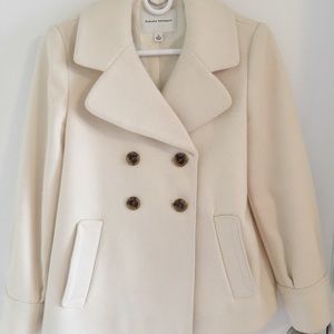 Banana Republic Wool Ivory Swing Peacoat S